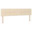 sengegavl med LED-lys 180x5x78/88 cm stof cremefarvet