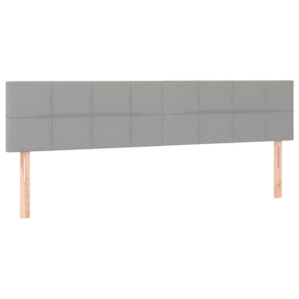 sengegavl med LED-lys 200x5x78/88 cm stof lysegrå