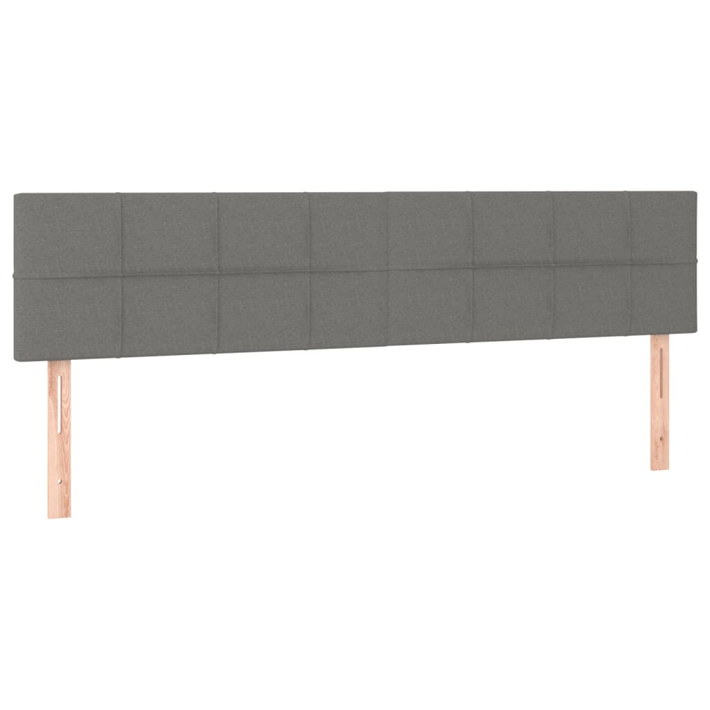 sengegavl med LED-lys 200x5x78/88 cm stof mørkegrå