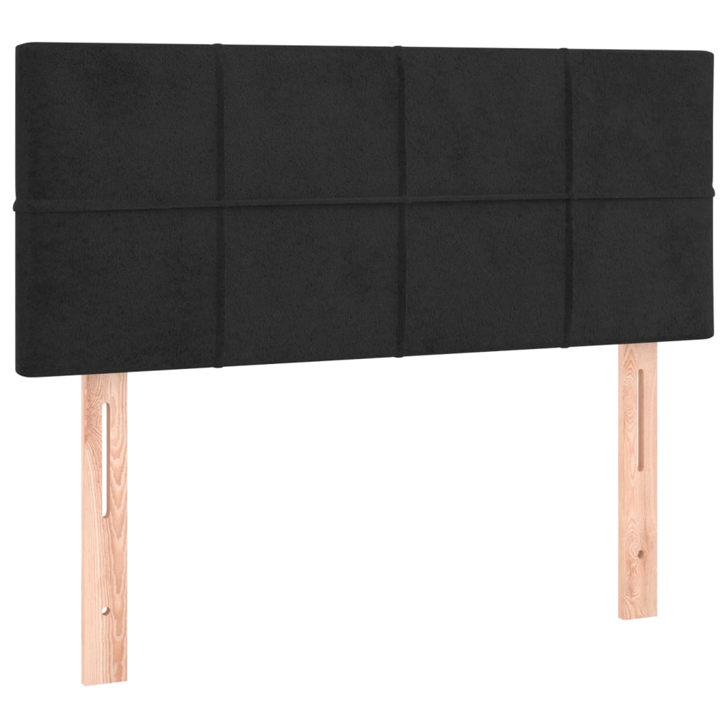 sengegavl med LED-lys 80x5x78/88 cm velour sort