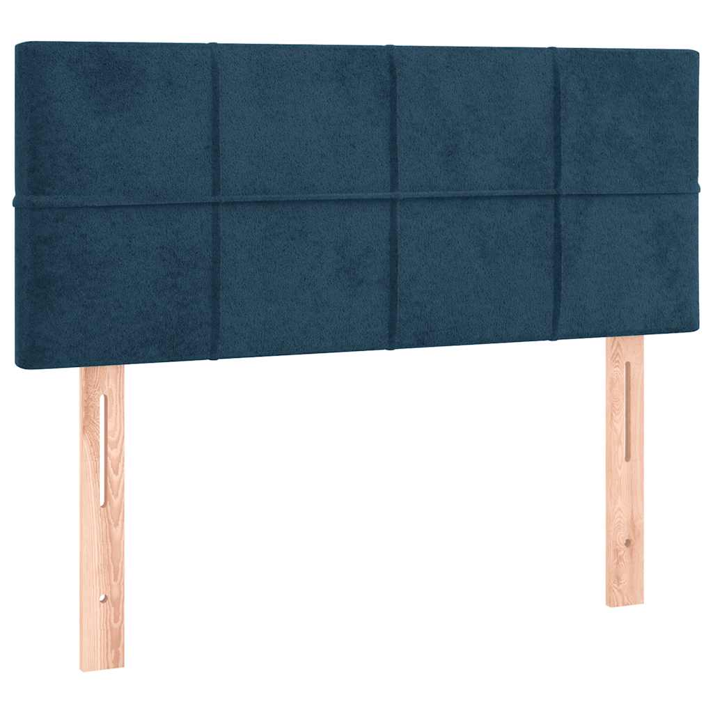 sengegavl med LED-lys 80x5x78/88 cm velour mørkeblå