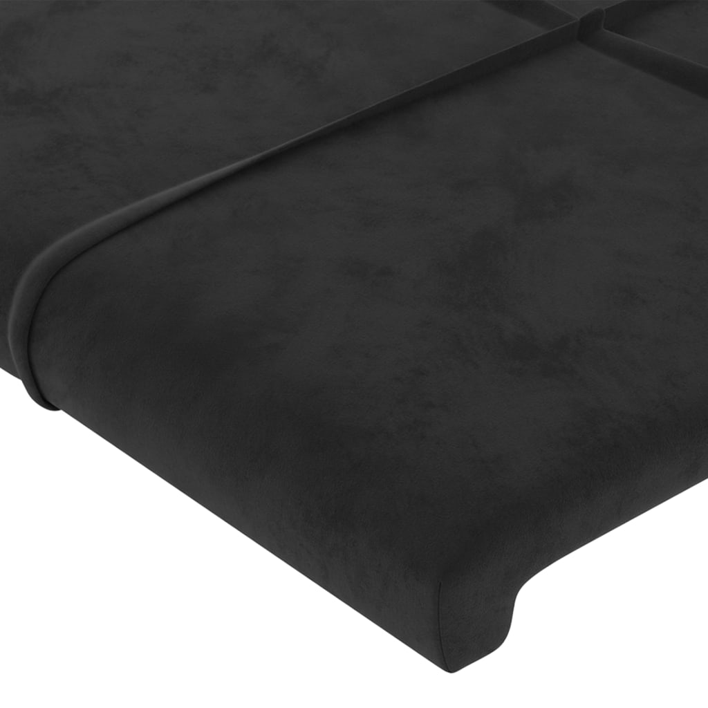sengegavl med LED-lys 90x5x78/88 cm fløjl sort
