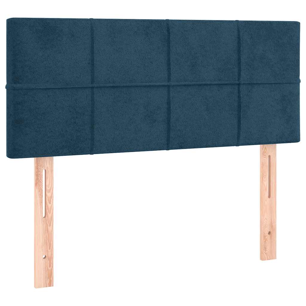 sengegavl med LED-lys 90x5x78/88 cm fløjl mørkeblå