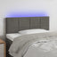 sengegavl med LED-lys 100x5x78/88 cm fløjl mørkegrå