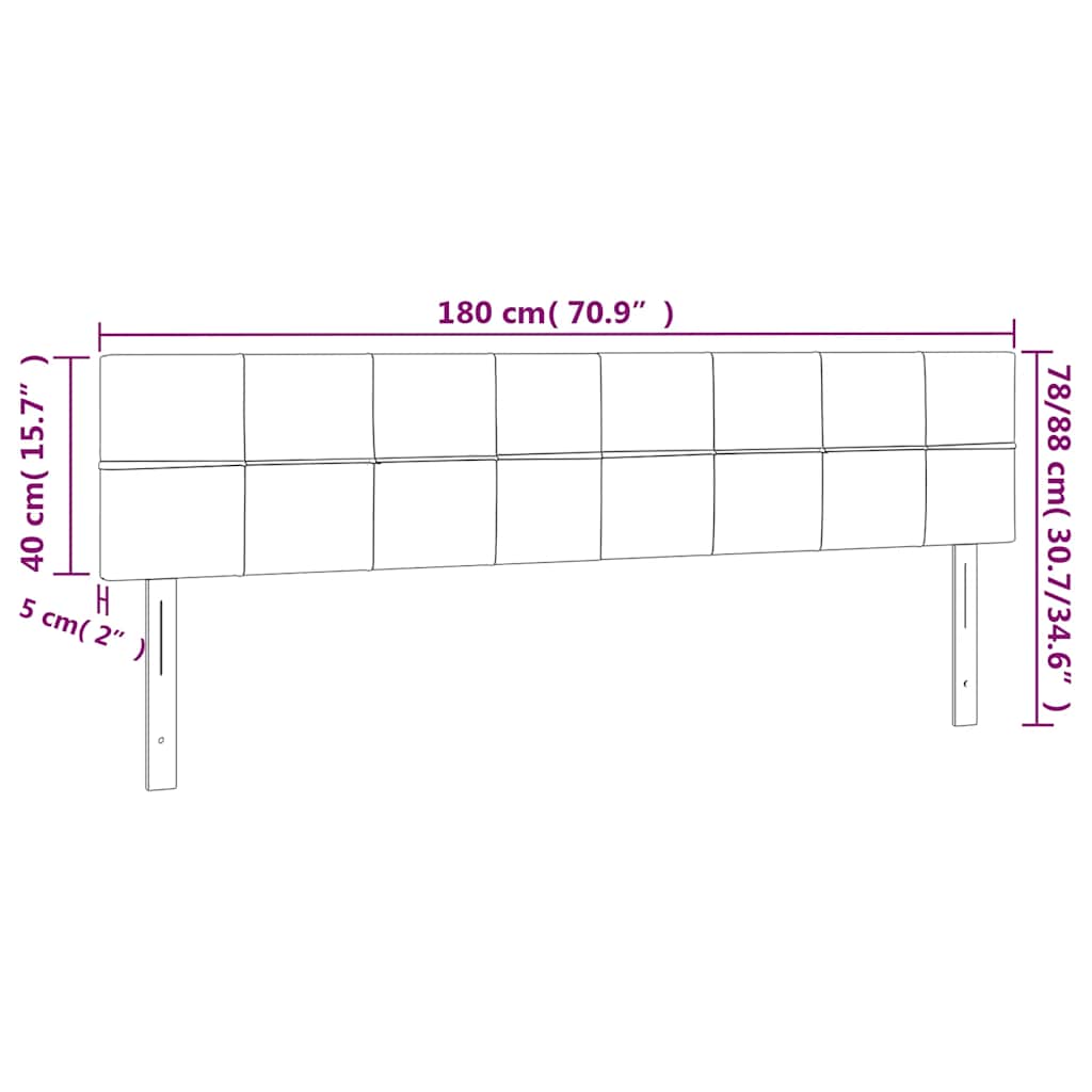 sengegavl med LED-lys 180x5x78/88 cm fløjl mørkegrøn