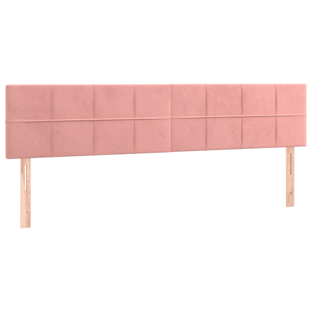 sengegavl med LED-lys 180x5x78/88 cm fløjl lyserød