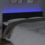 sengegavl med LED-lys 200x5x78/88 cm velour sort