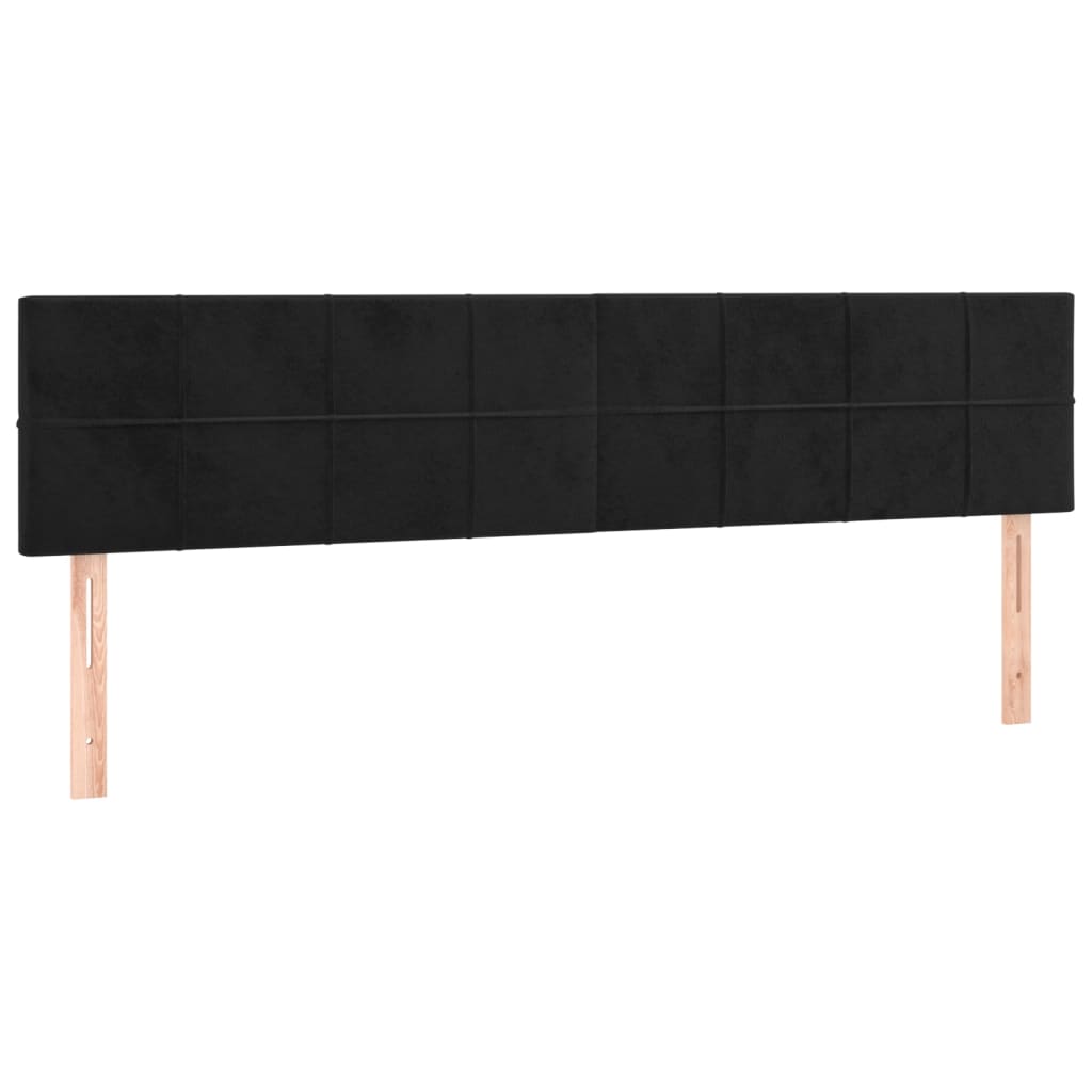 sengegavl med LED-lys 200x5x78/88 cm velour sort