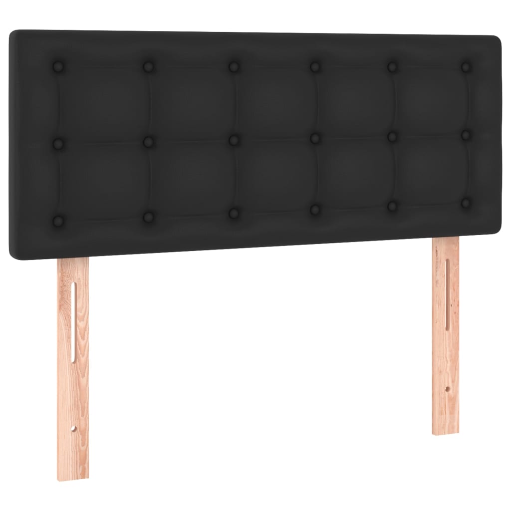 sengegavl med LED-lys 80x5x78/88 cm kunstlæder sort