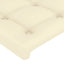 sengegavl med LED-lys 100x5x78/88 cm kunstlæder cremefarvet