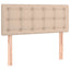 sengegavl med LED-lys 100x5x78/88cm kunstlæder cappuccinofarvet