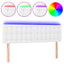 sengegavl med LED-lys 144x5x78/88 cm kunstlæder hvid