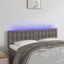 sengegavl med LED-lys 144x5x78/88 cm kunstlæder grå