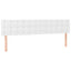 sengegavl med LED-lys 160x5x78/88 cm kunstlæder hvid