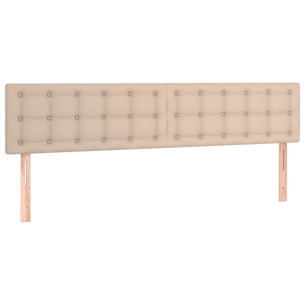 sengegavl med LED-lys 160x5x78/88cm kunstlæder cappuccinofarvet