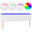 sengegavl med LED-lys 180x5x78/88 cm kunstlæder hvid