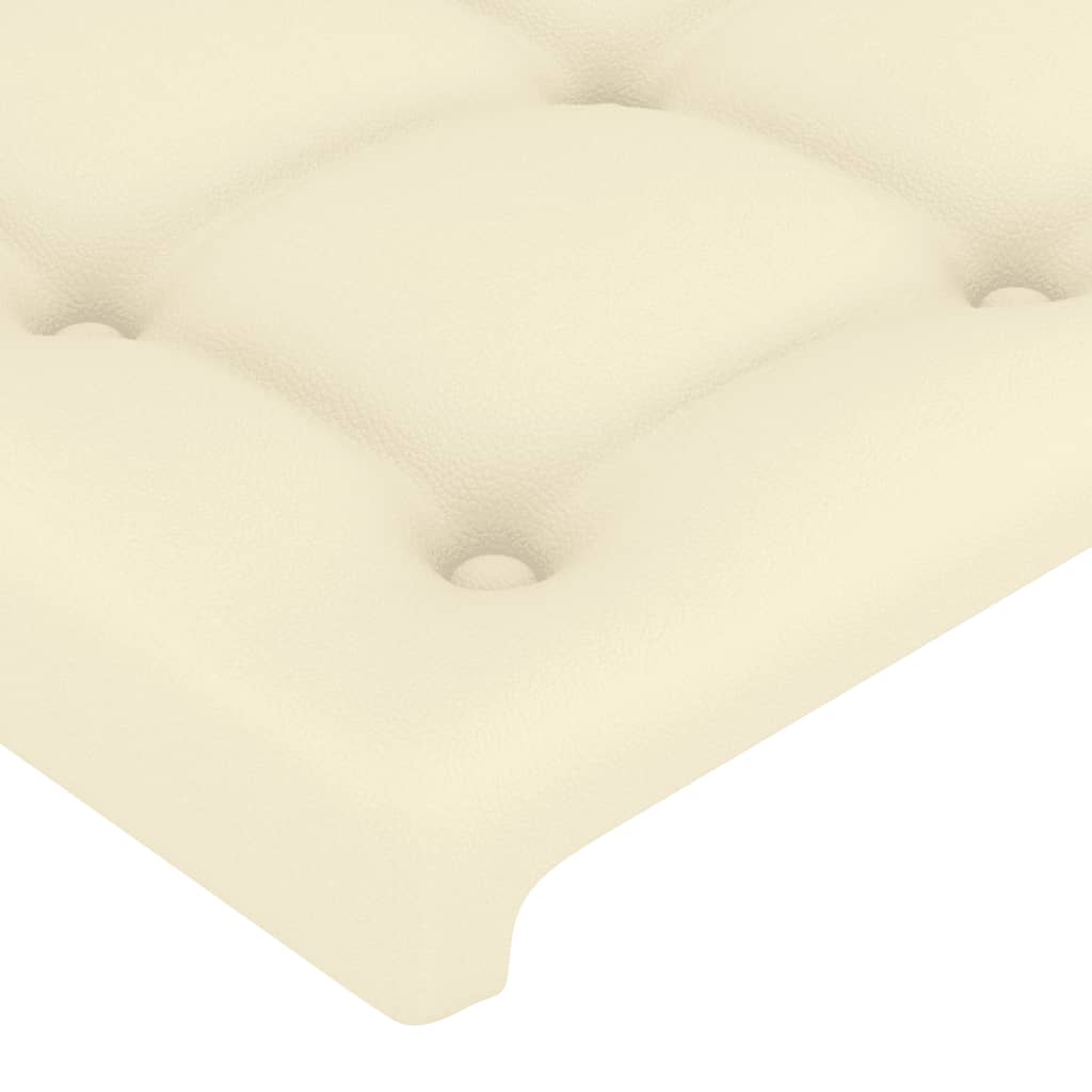 sengegavl med LED-lys 180x5x78/88 cm kunstlæder cremefarvet