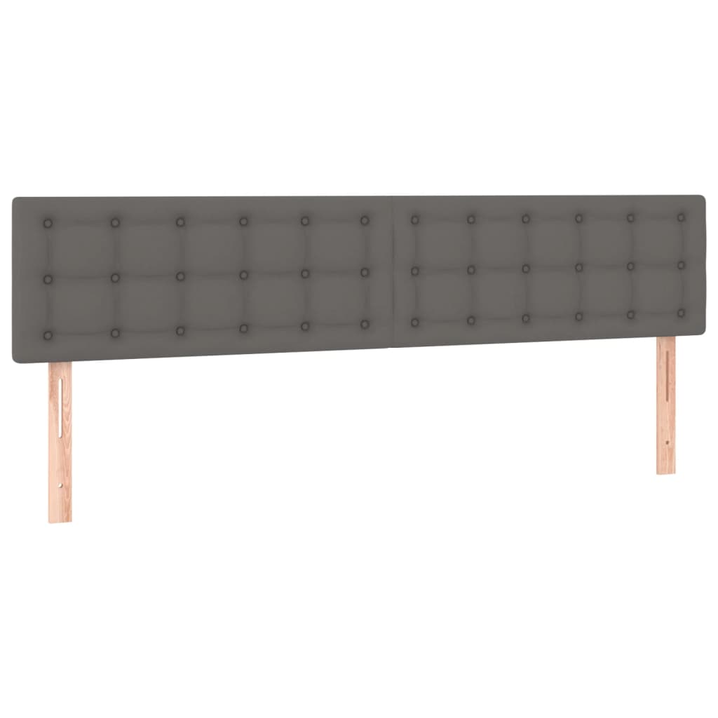 sengegavl med LED-lys 180x5x78/88 cm kunstlæder grå