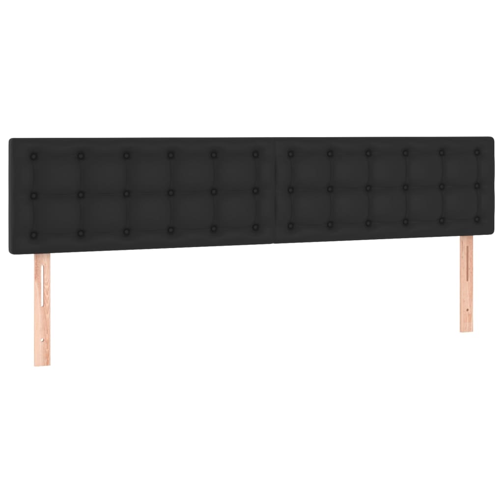 sengegavl med LED-lys 200x5x78/88 cm kunstlæder sort