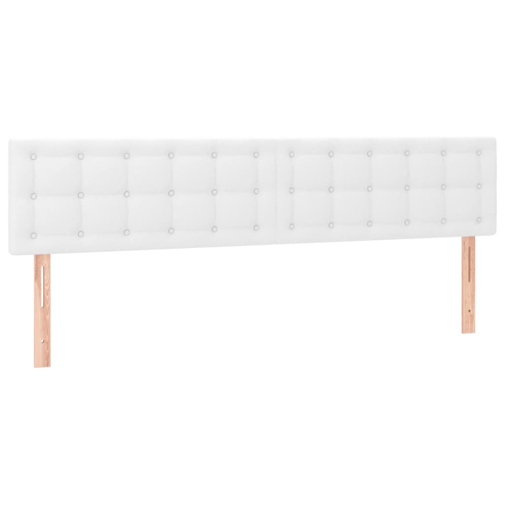 sengegavl med LED-lys 200x5x78/88 cm kunstlæder hvid