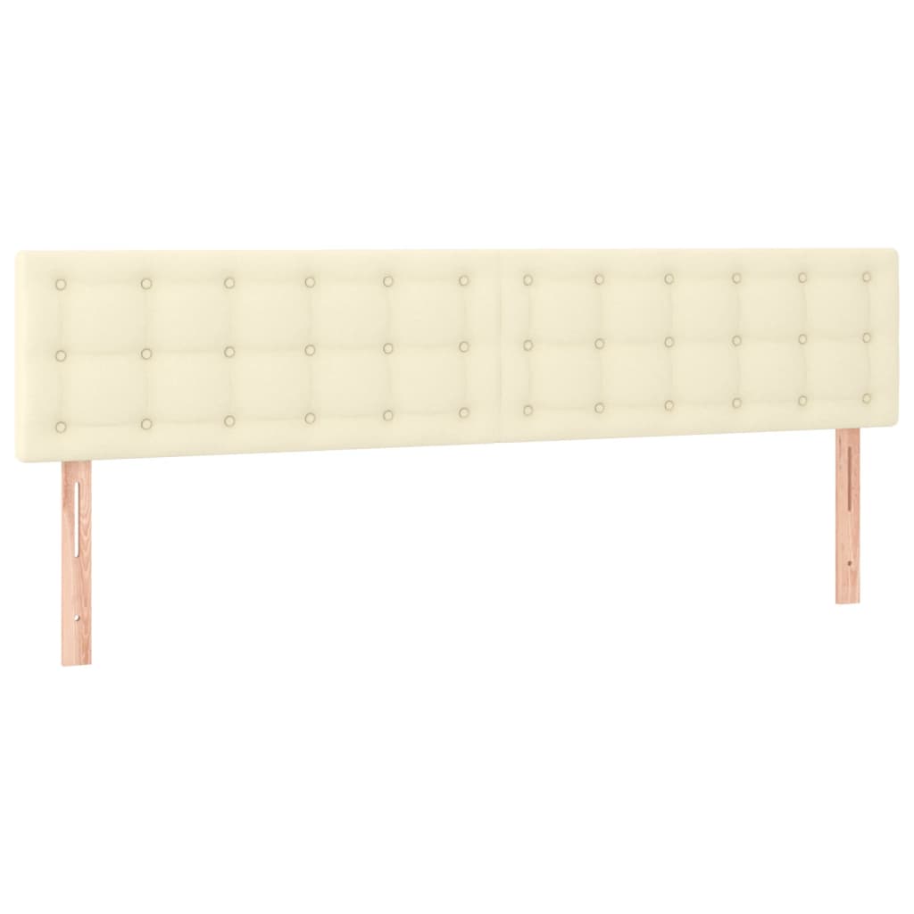 sengegavl med LED-lys 200x5x78/88 cm kunstlæder cremefarvet