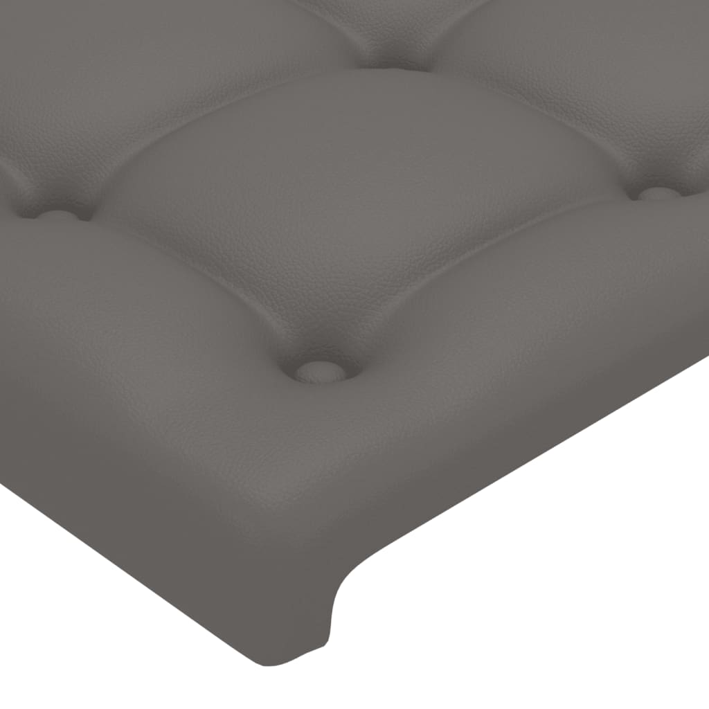 sengegavl med LED-lys 200x5x78/88 cm kunstlæder grå