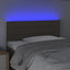 sengegavl med LED-lys 80x5x78/88 cm stof gråbrun