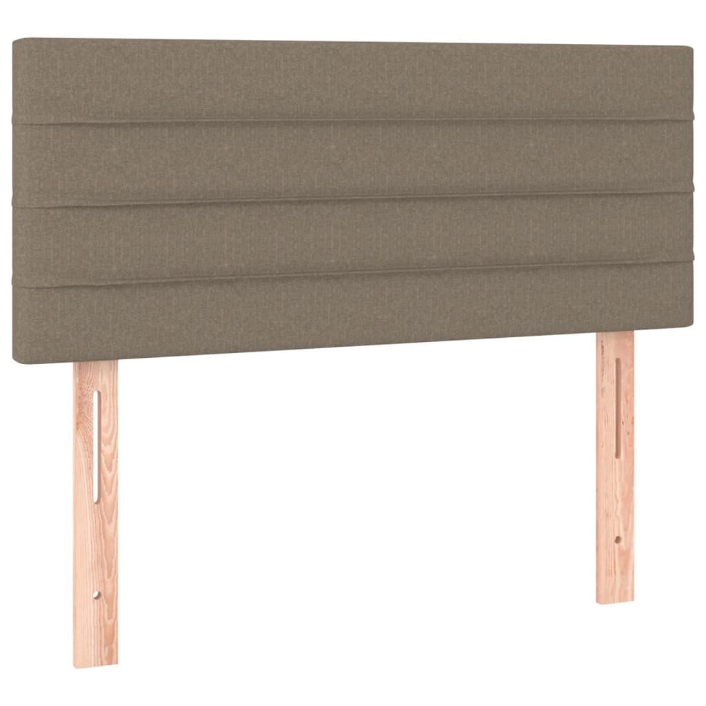 sengegavl med LED-lys 80x5x78/88 cm stof gråbrun