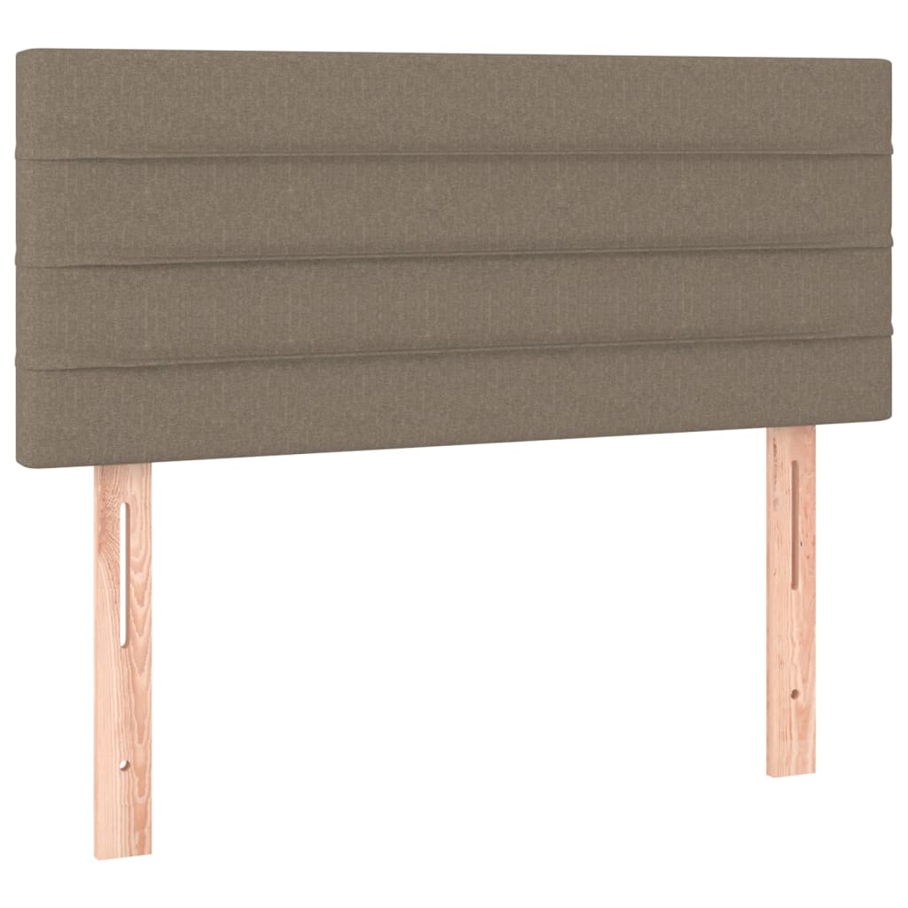 sengegavl med LED-lys 90x5x78/88 cm stof gråbrun