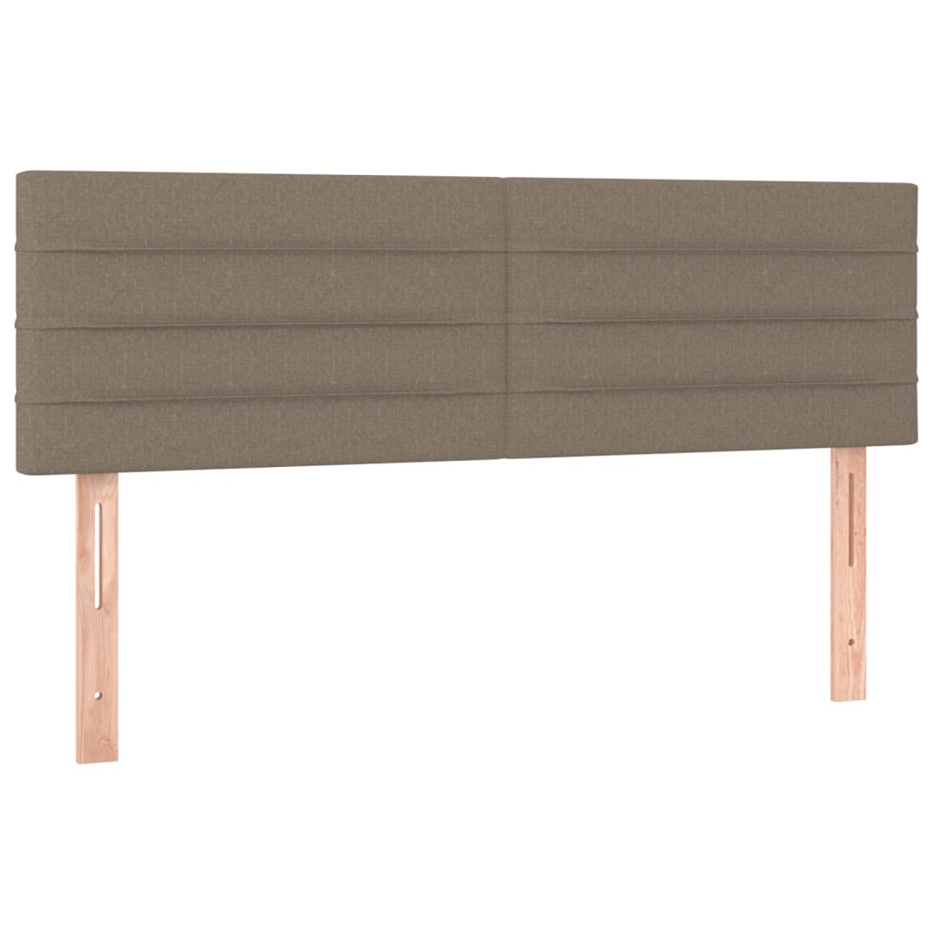 sengegavl med LED-lys 144x5x78/88 cm stof gråbrun