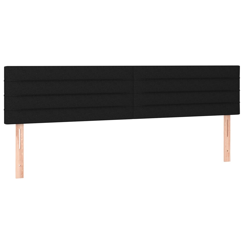 sengegavl med LED-lys 160x5x78/88 cm stof sort