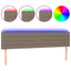 sengegavl med LED-lys 160x5x78/88 cm stof gråbrun