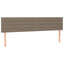 sengegavl med LED-lys 160x5x78/88 cm stof gråbrun