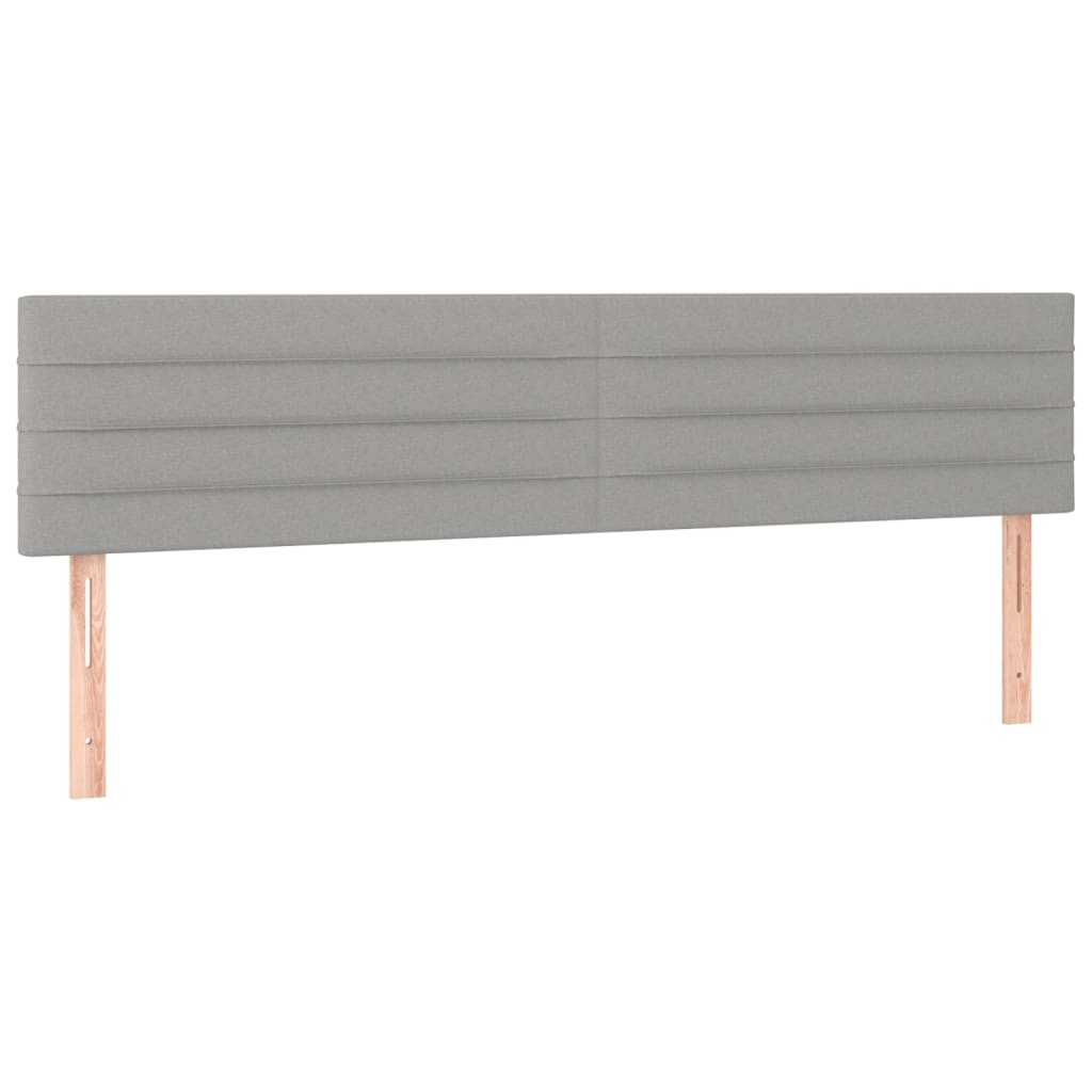 sengegavl med LED-lys 180x5x78/88 cm stof lysegrå