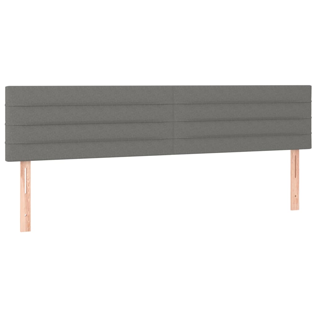 sengegavl med LED-lys 180x5x78/88 cm stof mørkegrå