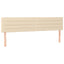 sengegavl med LED-lys 180x5x78/88 cm stof cremefarvet