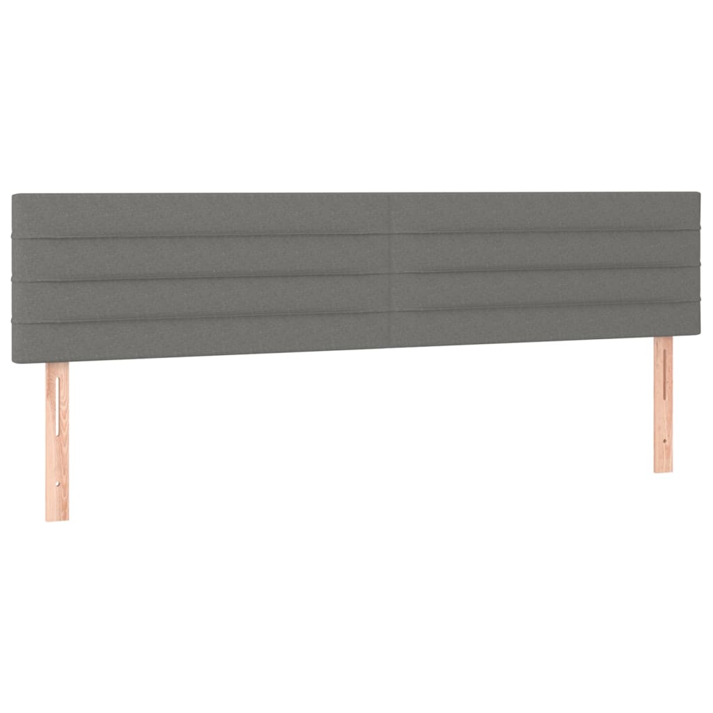 sengegavl med LED-lys 200x5x78/88 cm stof mørkegrå