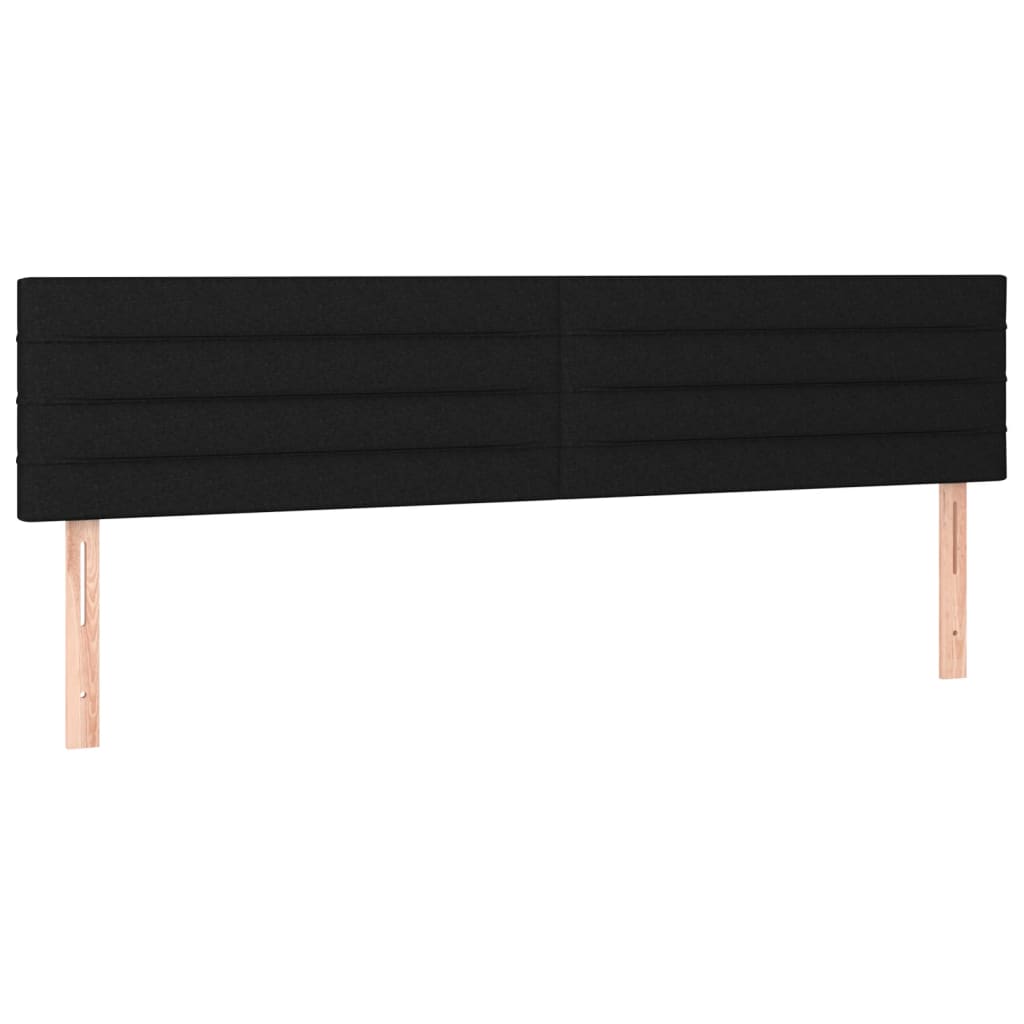 sengegavl med LED-lys 200x5x78/88 cm stof sort
