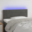 sengegavl med LED-lys 90x5x78/88 cm fløjl mørkegrå