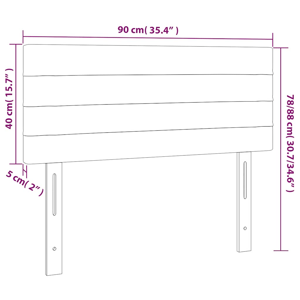 sengegavl med LED-lys 90x5x78/88 cm fløjl mørkegrøn