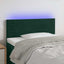 sengegavl med LED-lys 90x5x78/88 cm fløjl mørkegrøn