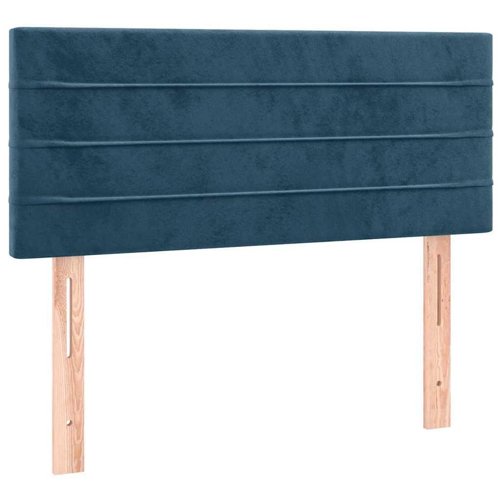 sengegavl med LED-lys 90x5x78/88 cm fløjl mørkeblå