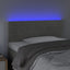 sengegavl med LED-lys 100x5x78/88 cm fløjl lysegrå