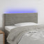 sengegavl med LED-lys 100x5x78/88 cm fløjl lysegrå