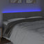 sengegavl med LED-lys 160x5x78/88 cm fløjl lysegrå