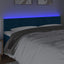 sengegavl med LED-lys 160x5x78/88 cm fløjl mørkeblå