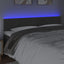 sengegavl med LED-lys 200x5x78/88 cm velour mørkegrå