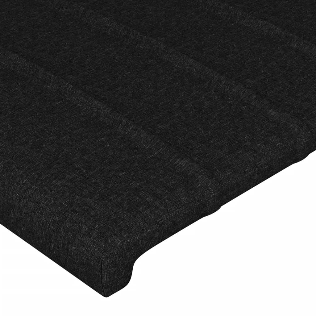 sengegavl med LED-lys 80x5x78/88 cm stof sort