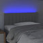 sengegavl med LED-lys 90x5x78/88 cm stof lysegrå