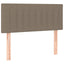 sengegavl med LED-lys 90x5x78/88 cm stof gråbrun